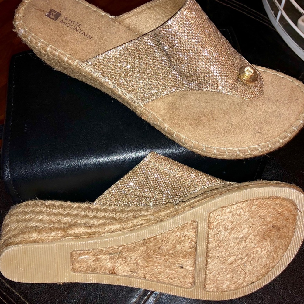 Gold wedge sandal - size 10 *never worn!